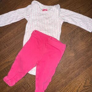 Carter’s Child of Mine Newborn 2 Piece Outfit | Pink Polka Dot